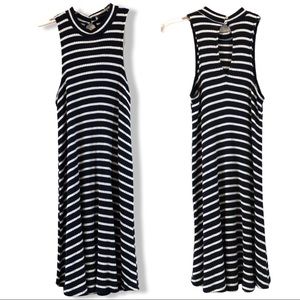 Hollister | Navy & white stripe jersey knit dress